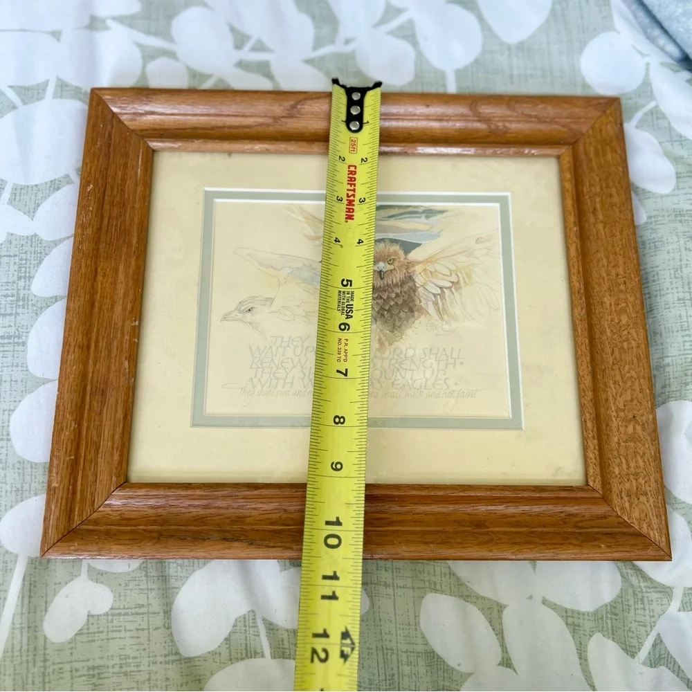 Faith Based Owl & Eagles Wood Framed Wall Hanging Home Decor Accent Art - Picture 4 of 5